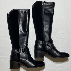 Marc Fisher “Risa” Block Heel Suede Leather Tall Boots